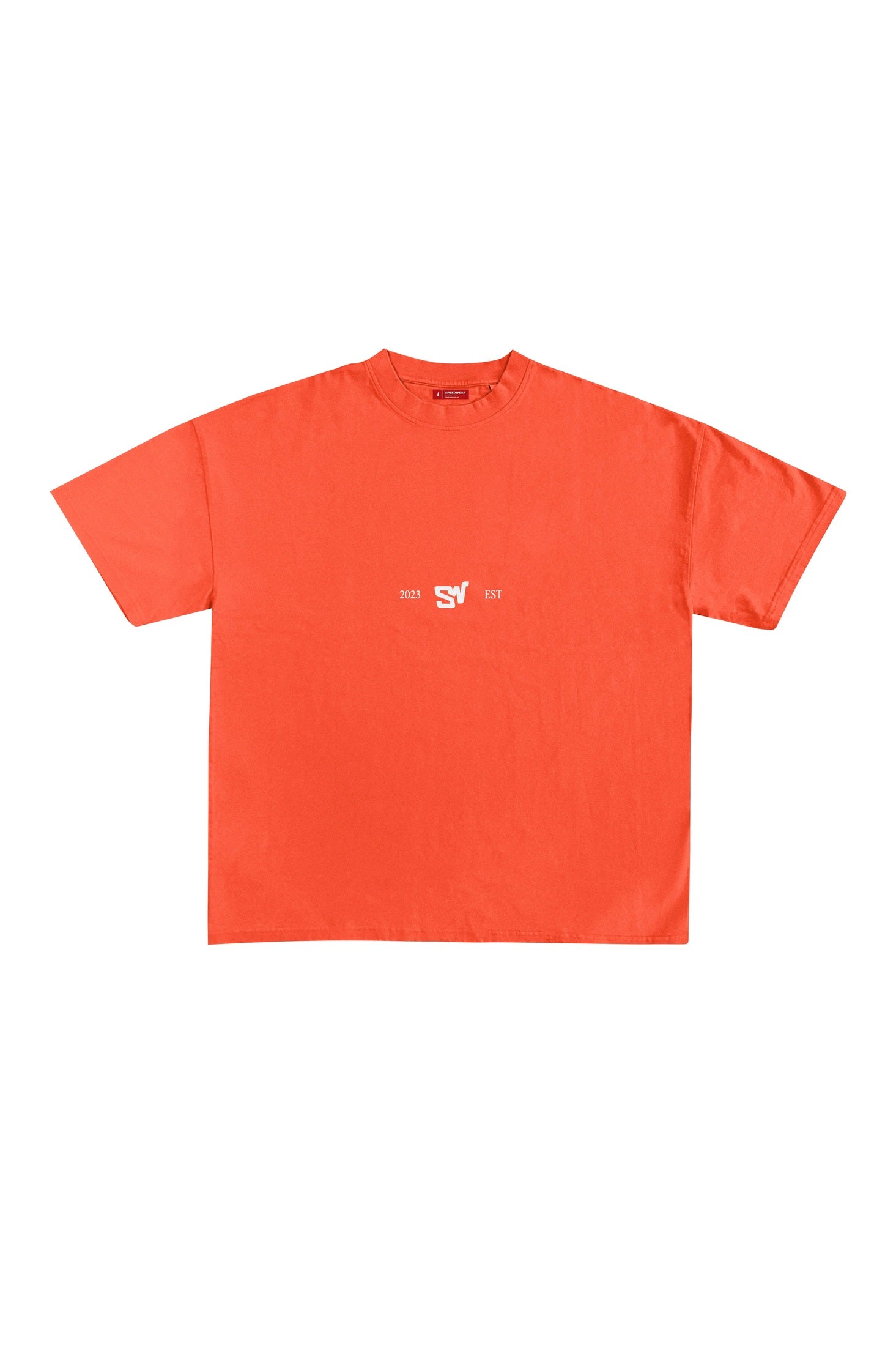 "I AM NOT PUSHING" T-shirt - Tangerine