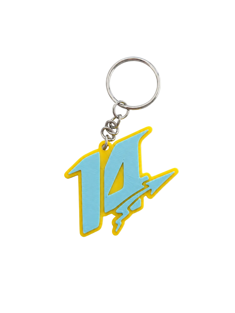 Llavero "14" - Azul y Amarillo | SpeedChains