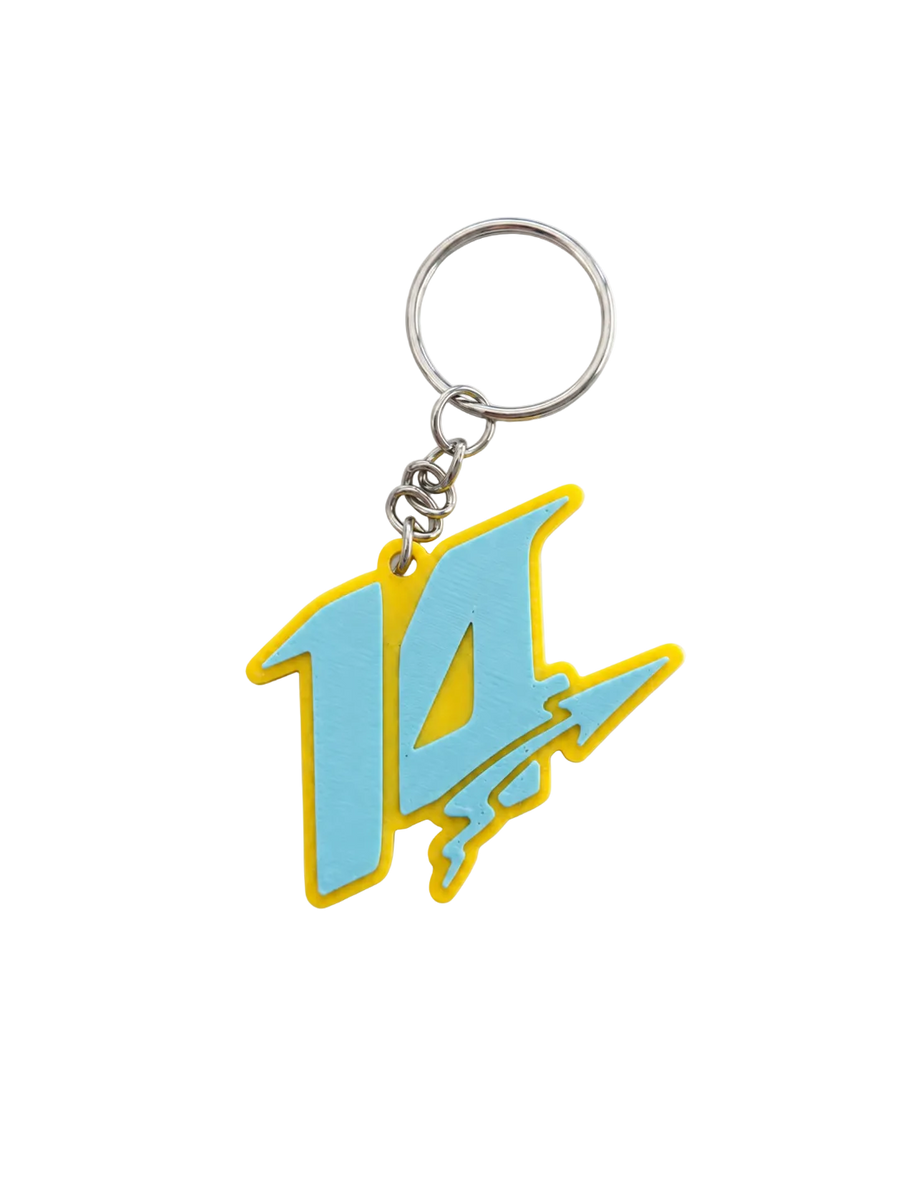 Llavero "14" - Azul y Amarillo | SpeedChains