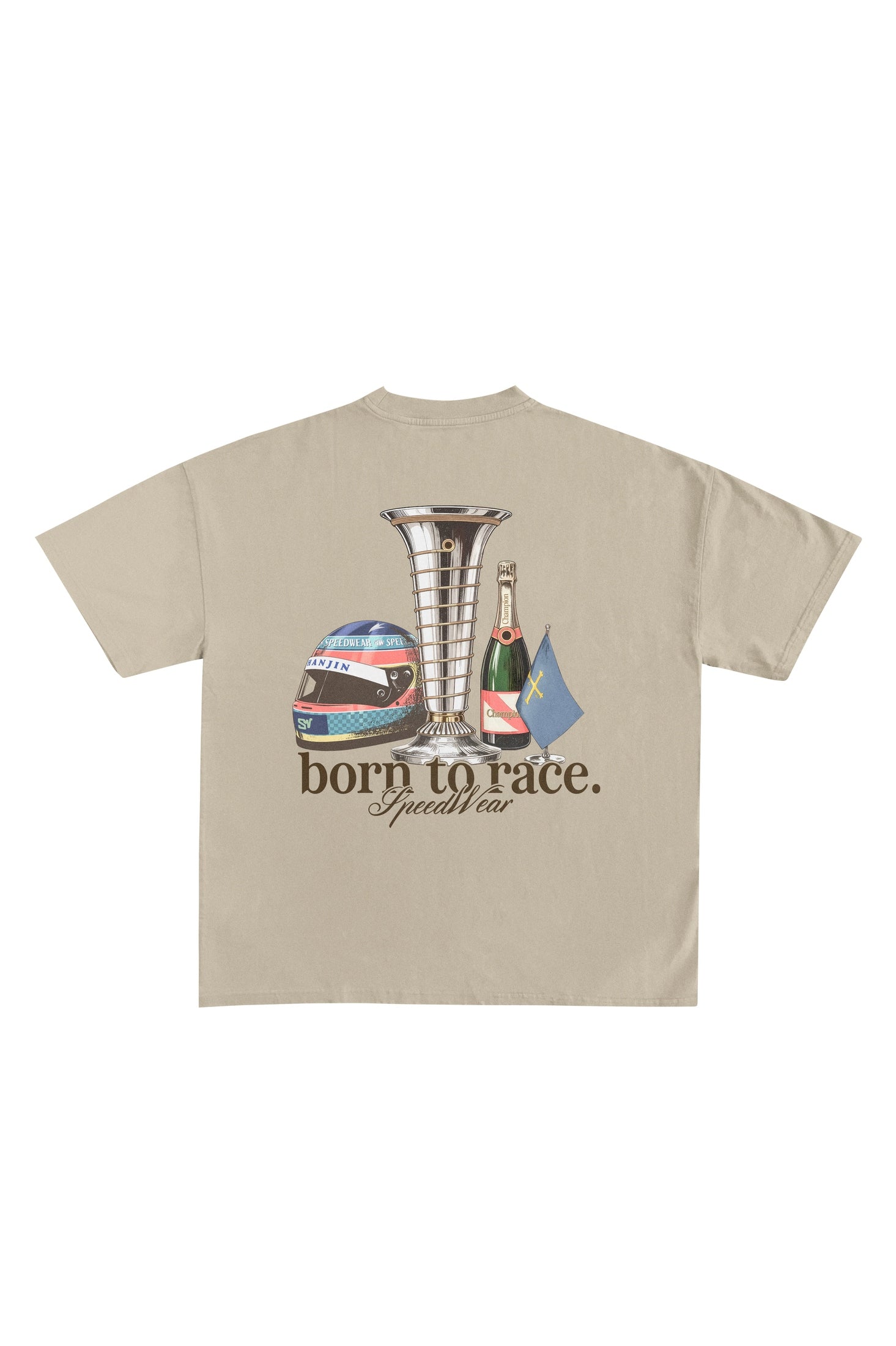 Camiseta BORN TO RACE - Sand — Camiseta F1 Fernando Alonso SpeedWear