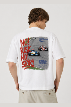 Camiseta "No Risk No Story" - Blanco