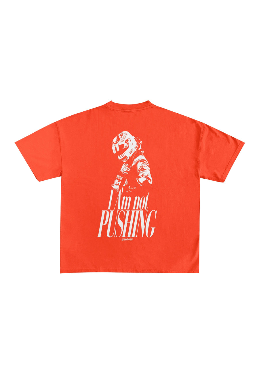 Camiseta "I AM NOT PUSHING" - Tangerine