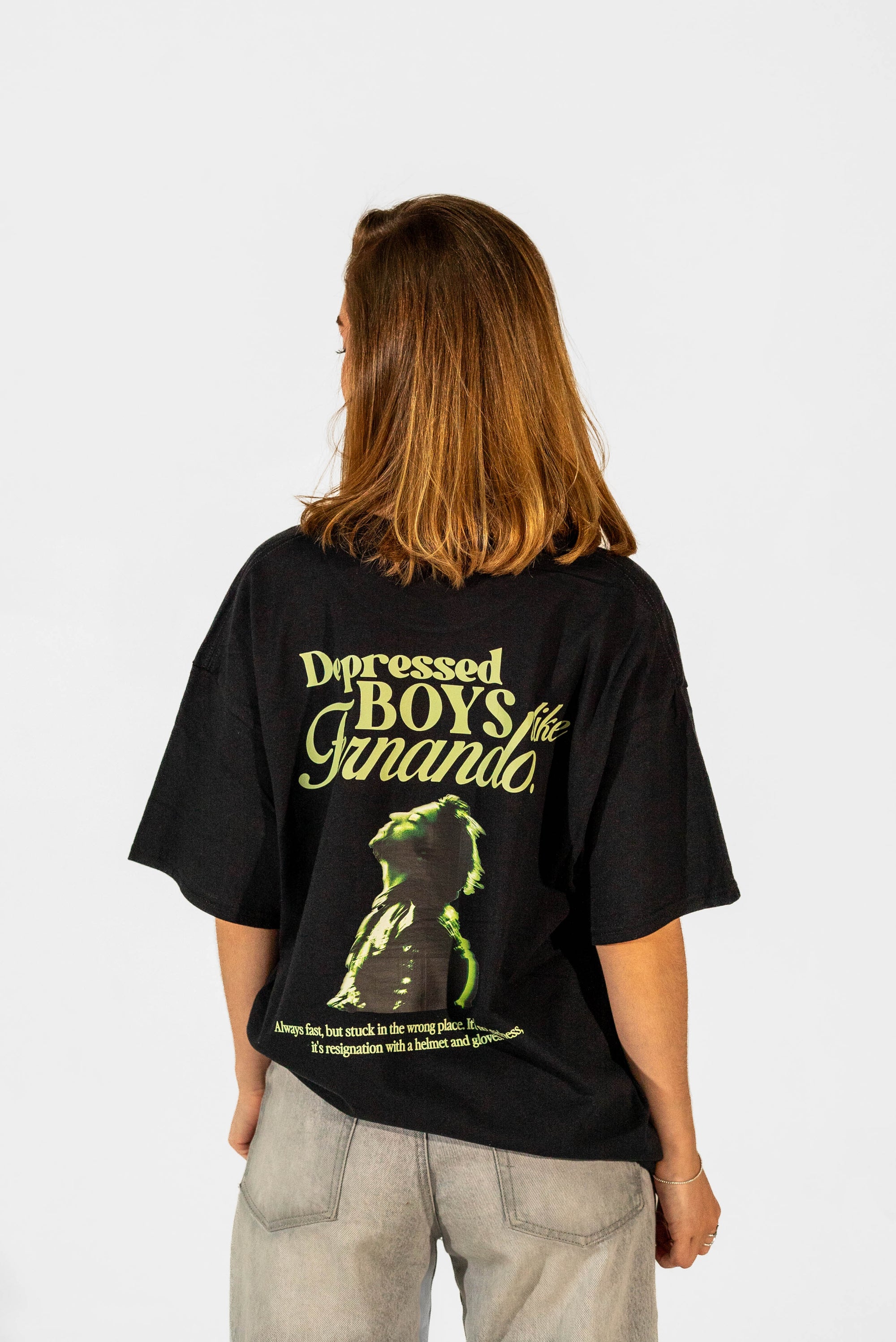 Camiseta "DEPRESSED BOYS LIKE FERNANDO" - Negro