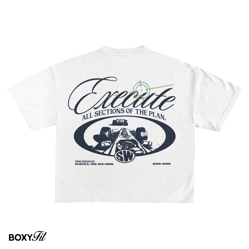 Camiseta Boxy Fit "El Plan" - Blanco