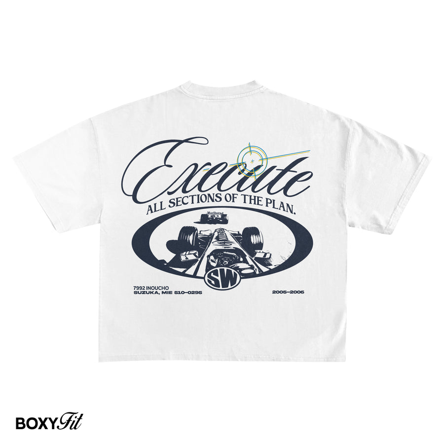 Camiseta Boxy Fit "El Plan" - Blanco