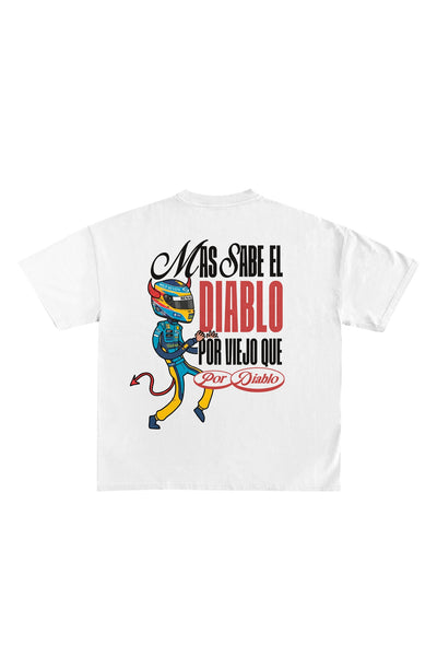 Camiseta "Mas sabe el diablo..." - Blanco