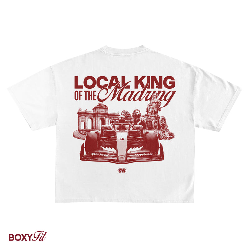 Camiseta Boxy Fit "MADRING" - Blanco