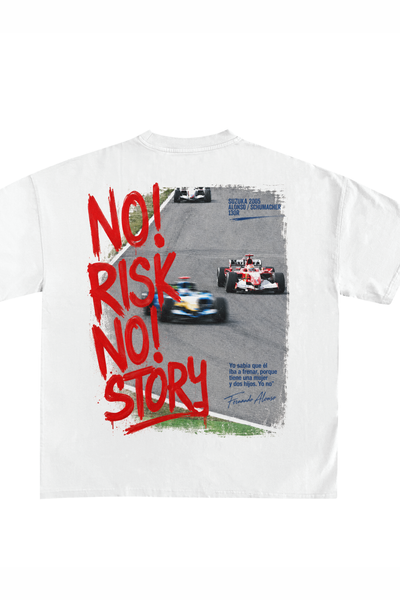 Camiseta "No Risk No Story" - Blanco