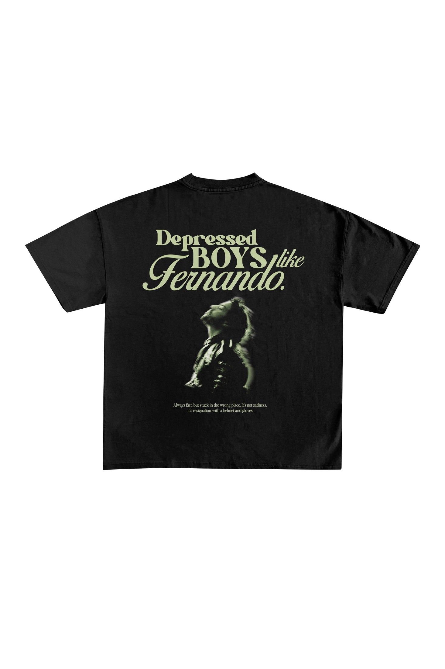 Camiseta DEPRESSED BOYS LIKE FERNANDO - Negro — Camiseta F1 Fernando Alonso SpeedWear