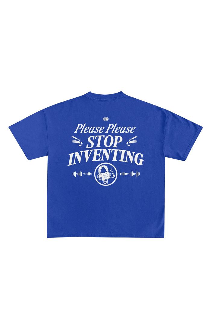Camiseta "STOP INVENTING" - Azul