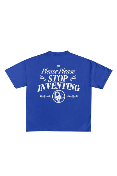 Camiseta "STOP INVENTING" - Azul