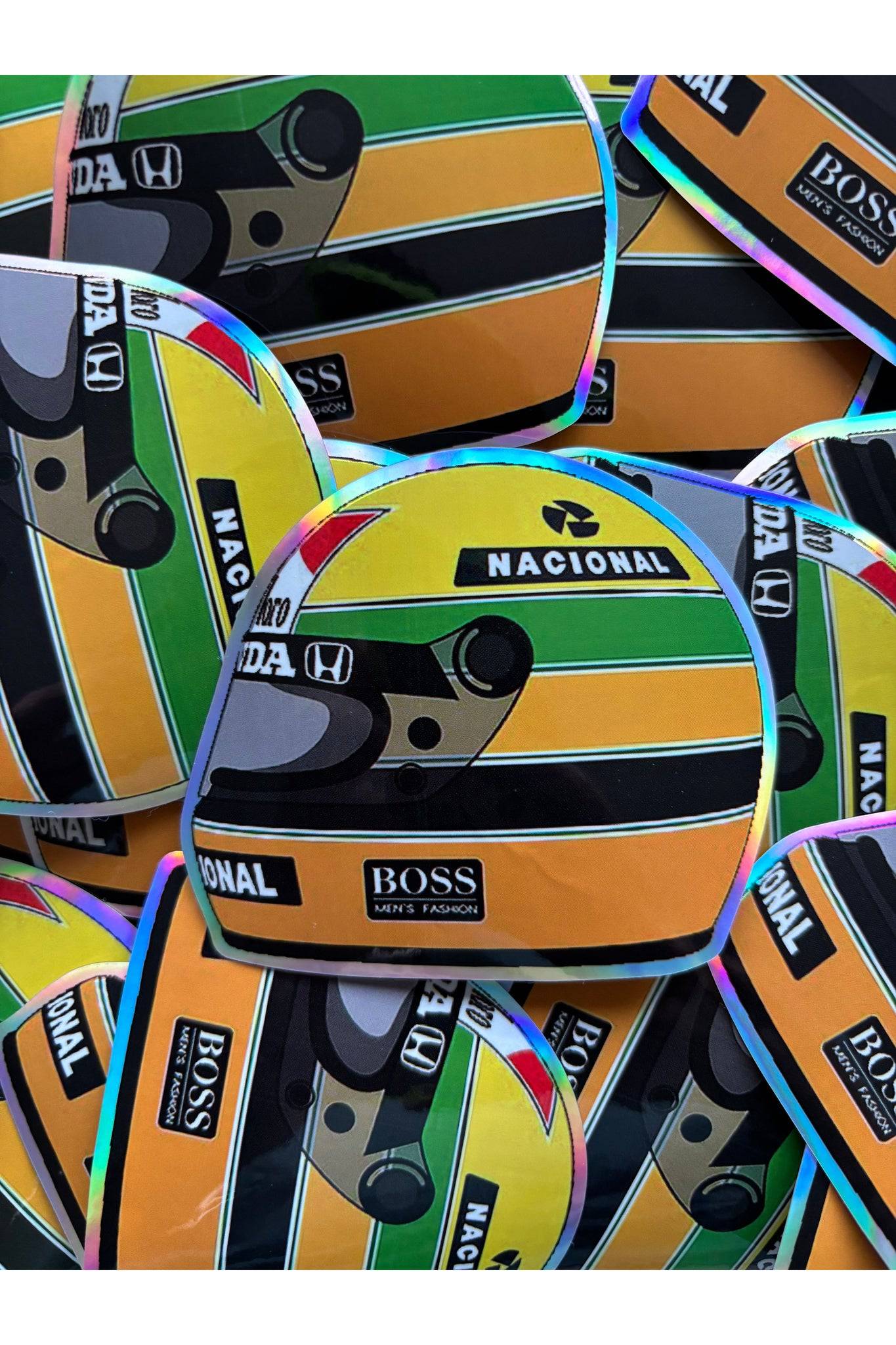 Pegatina "Casco Ayrton"- Holográfica